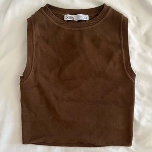 Cropped sweater tank top